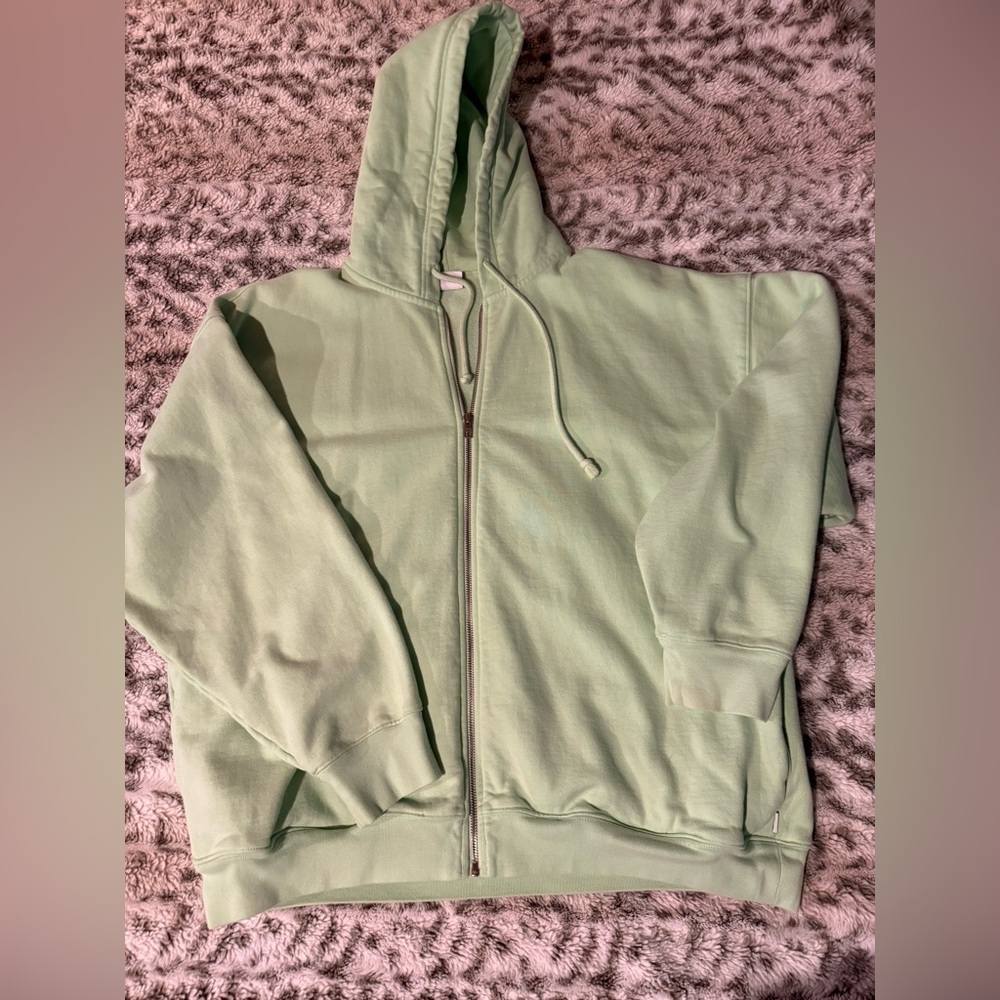 TNA Light Green Fleece Hoodie